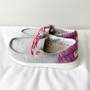 Hey Dude Gray and Pink Kids Shoes